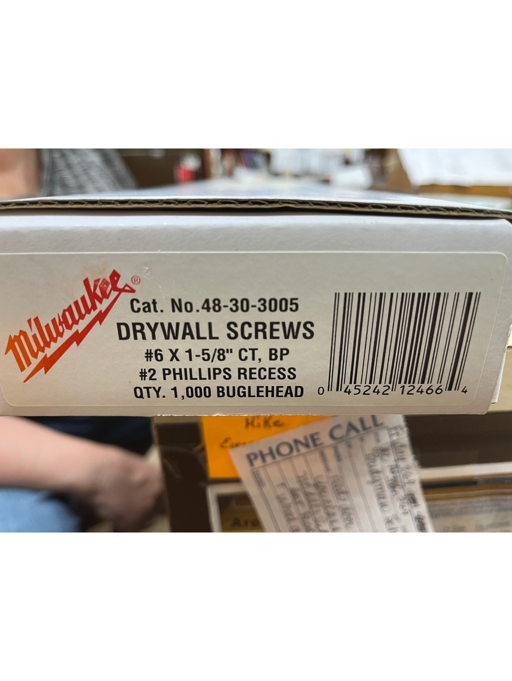Milwaukee Drywall Screws #6 x 1-5/8" Buglehead Phillips Recess - 1000 Count
